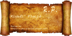 Riskó Placid névjegykártya